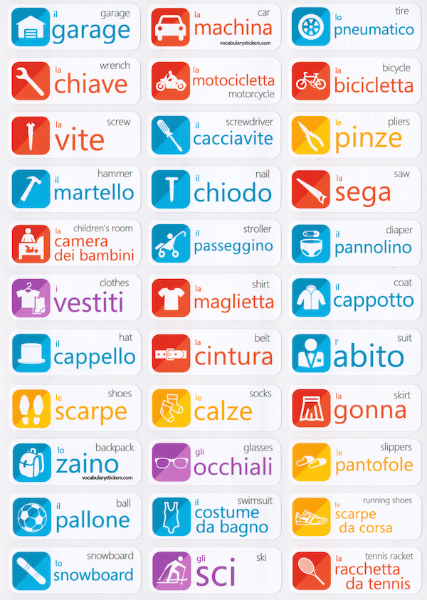 🇮🇹 Italian Language Learning Stickers