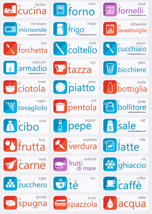 🇮🇹 Italian Language Learning Stickers