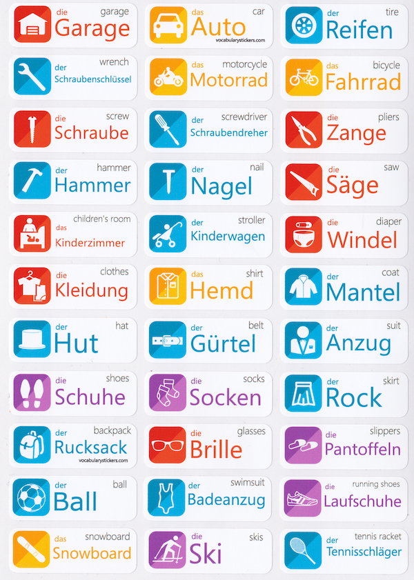 🇩🇪 German Language Learning Stickers