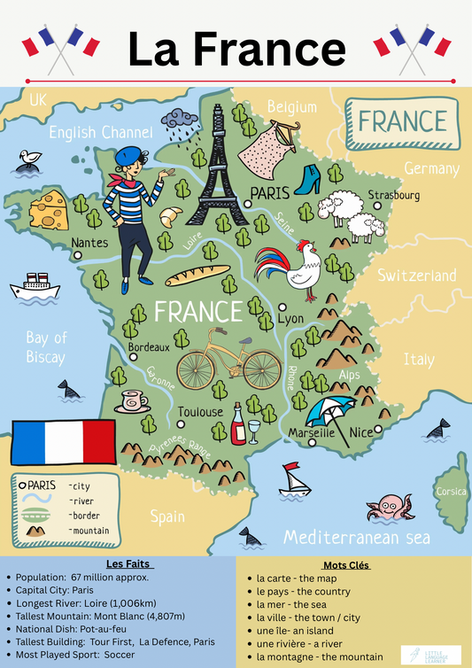 La Carte - A2 Map of France Poster