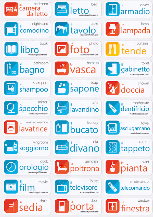 🇮🇹 Italian Language Learning Stickers