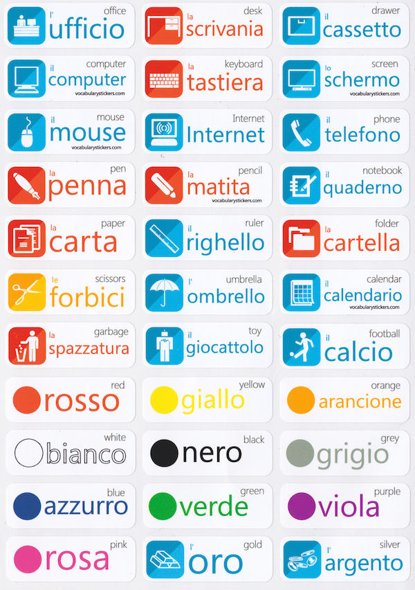 🇮🇹 Italian Language Learning Stickers